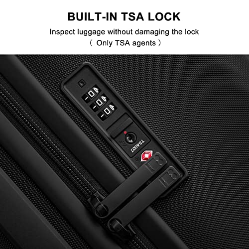 LEVEL8 Handgepäck Koffer Micro-Diamond Textured Spinner (Schwarz)