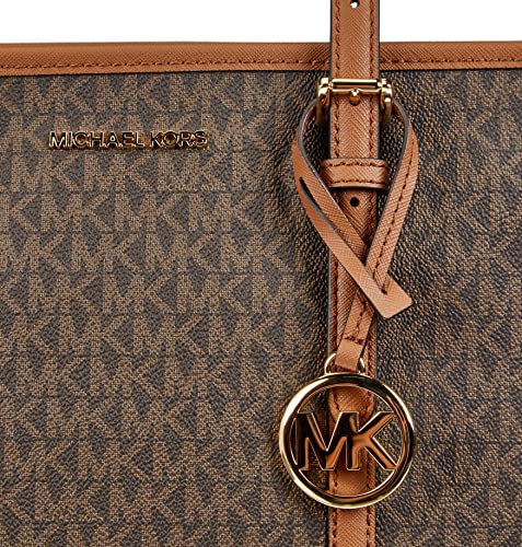 Michael Kors Brown Signature Small Zip Top Handbag