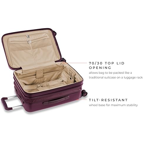 Briggs & Riley Sympatico Hardside Domestic Spinner Luggage, Plum, 22-Inch Carry-On