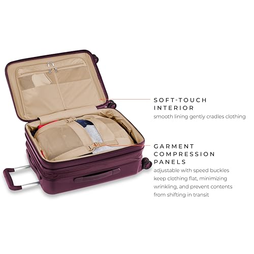 Briggs & Riley Sympatico Hardside Domestic Spinner Luggage, Plum, 22-Inch Carry-On