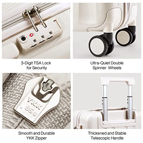 Designer Handbags: Hanke Upgrade Luggage Set (Ivory White)