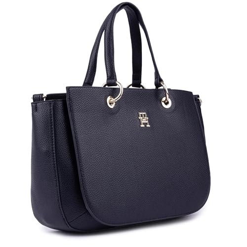 Tommy Hilfiger Women's Blue TH Emblem Satchel Bag