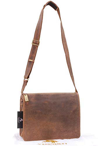 VISCONTI - 13-14" Laptop Messenger Shoulder Bag - Hunter Leather