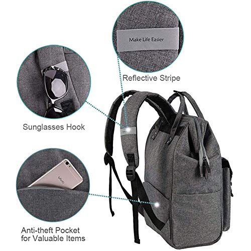 Lekesky Grey Laptop Rucksack Bag - Designed for Stylish Travelers
