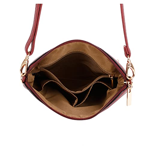 LeahWard Damen Fuchsia Crossbody Tasche mit Quaste Charm