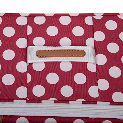 Stylish 34" Red Designer Handbag with 8 Wheels