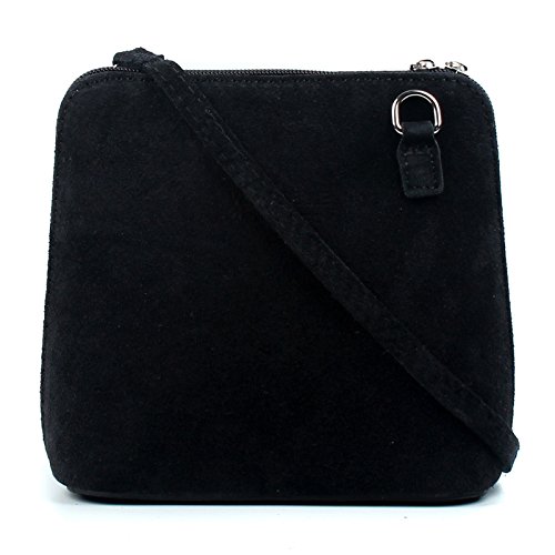 Small Italian Genuine Suede Cross Body Shoulder Bag