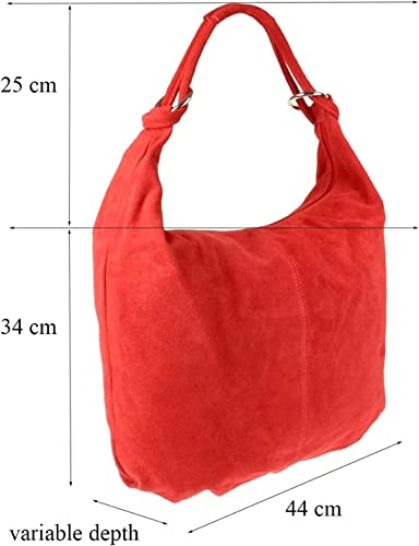 Craze London Italian Suede Leather Shoulder Bag, Navy