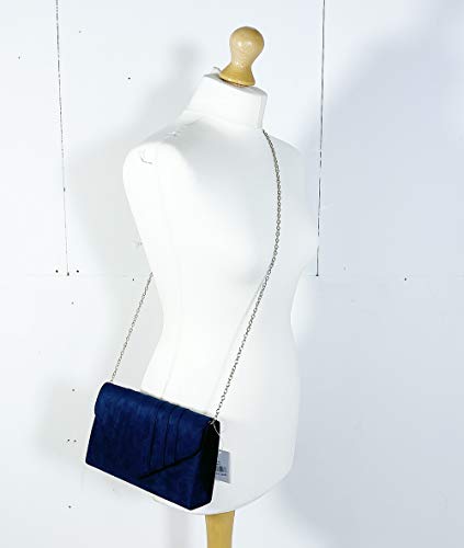 LeahWard Women's Navy Suede Clutch Wedding Purse