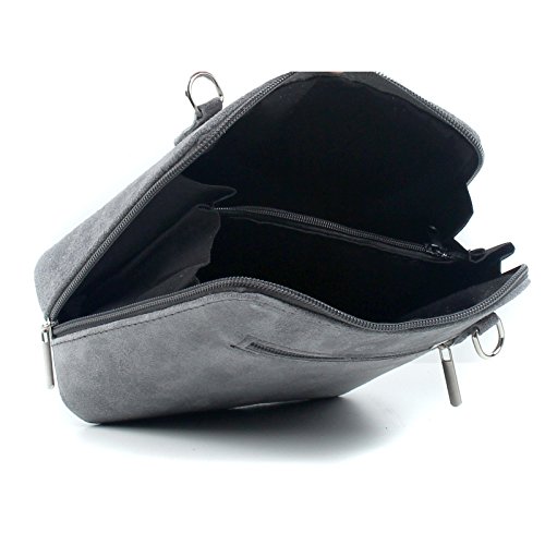 Small Italian Genuine Suede Cross Body Shoulder Bag