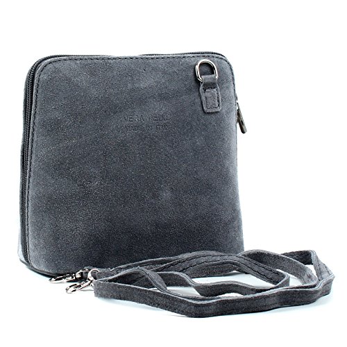 Small Italian Genuine Suede Cross Body Shoulder Bag