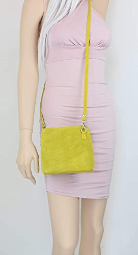 Small Italian Genuine Suede Cross Body Shoulder Bag