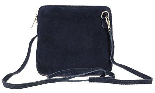 Girly Genuine Suede Navy Crossbody Shoulder Bag