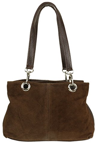 Italian Suede Leather Girly Shoulder Bag (Coffee) 12