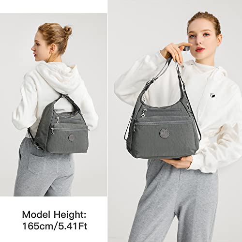 Nylon 3-in-1 Anti-Theft Designer Grey Handbag