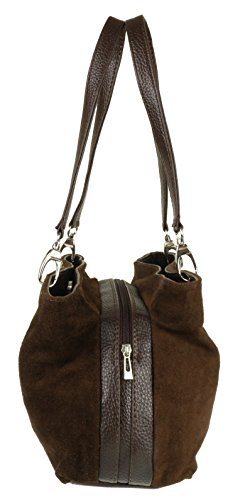 Italian Suede Leather Girly Shoulder Bag (Coffee) 12
