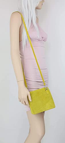 Small Italian Genuine Suede Cross Body Shoulder Bag