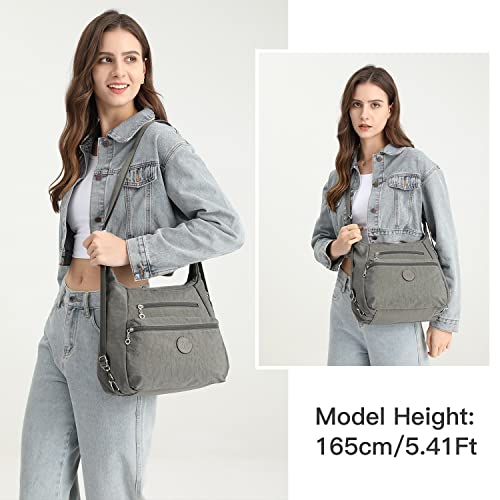 Nylon 3-in-1 Anti-Theft Designer Grey Handbag