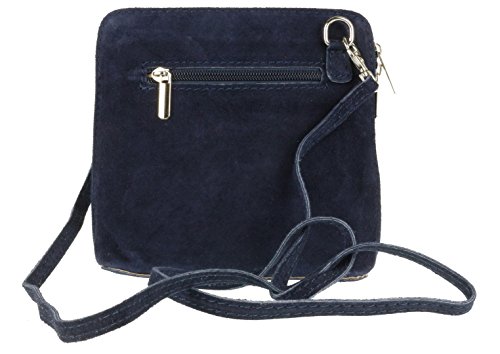 Girly Genuine Suede Navy Crossbody Shoulder Bag