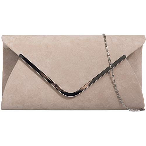Craze London Suede Ladies Handbag with Shoulder Strap