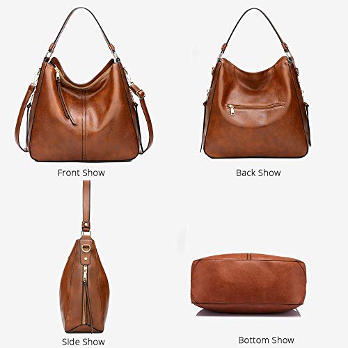 Black Leather Handbag Set with Purse and Card Bag