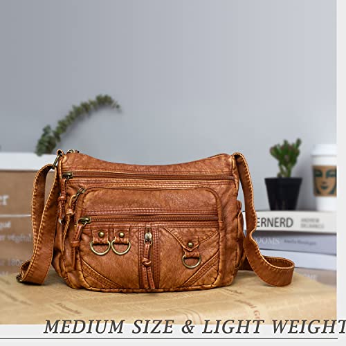 VOLGANIK ROCK Women's Crossbody Handbag - Medium Brown