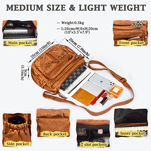 VOLGANIK ROCK Women's Crossbody Handbag - Medium Brown