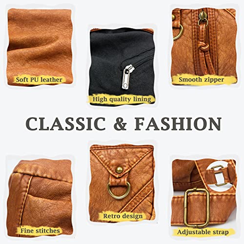 VOLGANIK ROCK Women's Crossbody Handbag - Medium Brown