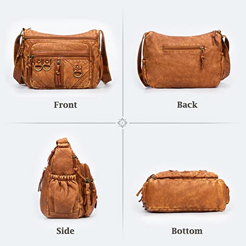 VOLGANIK ROCK Women's Crossbody Handbag - Medium Brown