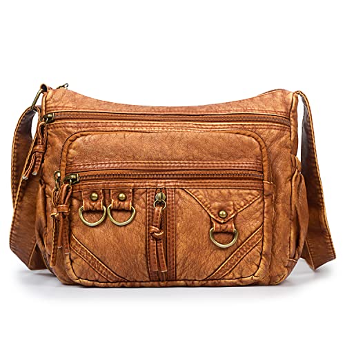 VOLGANIK ROCK Women's Crossbody Handbag - Medium Brown