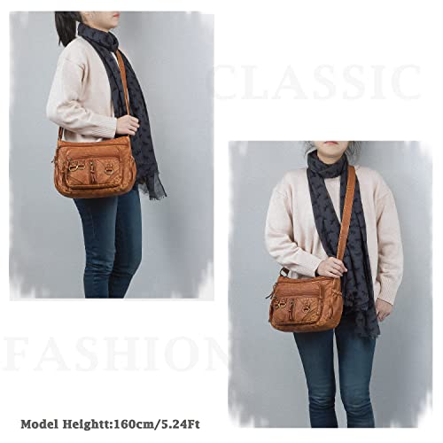 VOLGANIK ROCK Women's Crossbody Handbag - Medium Brown