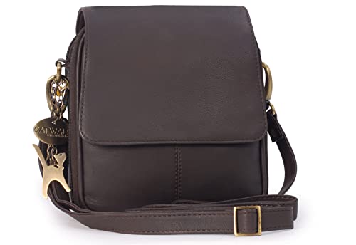 Catwalk Collection Women's Leather Crossbody Shoulder Bag - TEAGAN