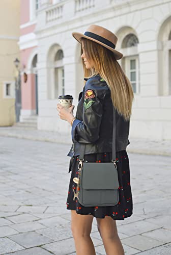 Catwalk Collection Women's Leather Crossbody Shoulder Bag - TEAGAN