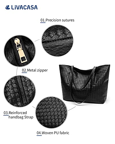 LIVACASA Women's Large Waterproof Tote Bag