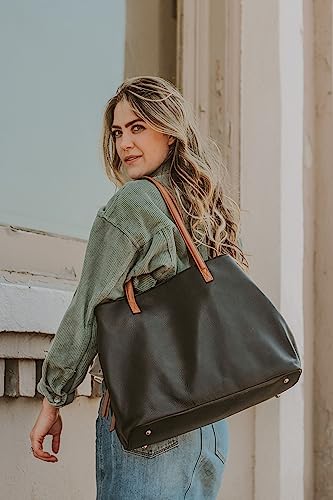 S-ZONE Large Capacity Leather Shoulder Bag for 13'' Laptop