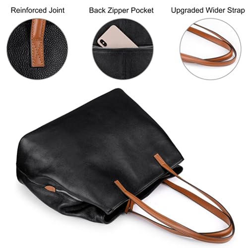 S-ZONE Large Capacity Leather Shoulder Bag for 13'' Laptop