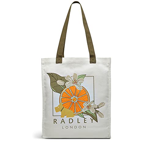 Radley London Orange Medium Tote in Natural Cream