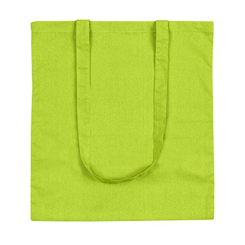 Designer Lime Green Cotton Tote/Shoulder Bag, 42x38cm