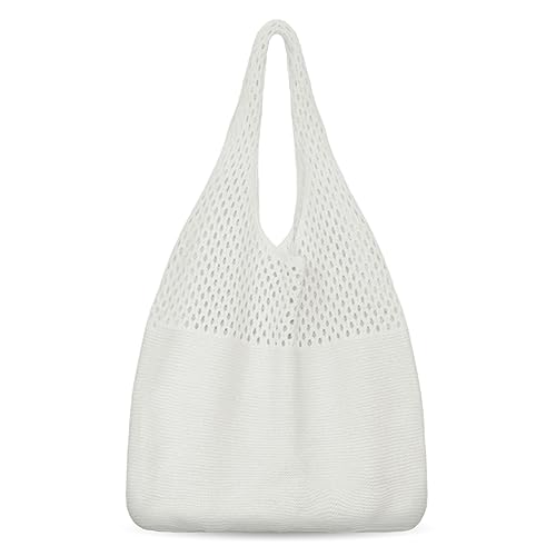 Boho Knitted Mesh Tote: Women's Cotton Beach Bag