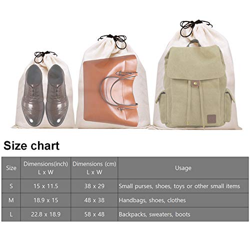 Set of 3 Designer Handbag Storage Bags (Beige)
