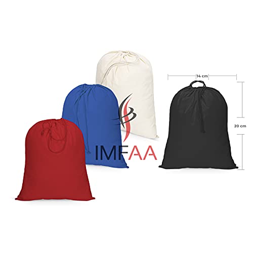IMFAA Natural Cotton Drawstring Muslin Bags - Pack of 6 Sizes