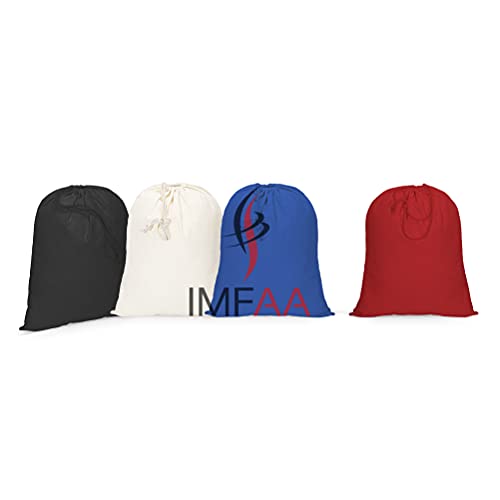 IMFAA Natural Cotton Drawstring Muslin Bags - Pack of 6 Sizes