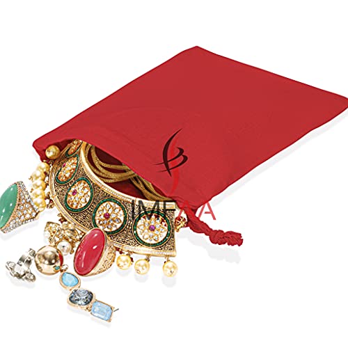 IMFAA Natural Cotton Drawstring Muslin Bags - Pack of 6 Sizes