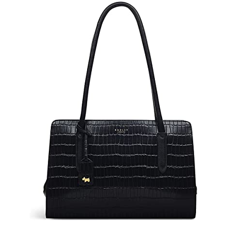 RADLEY London Ink Black Faux Croc Shoulder Handbag