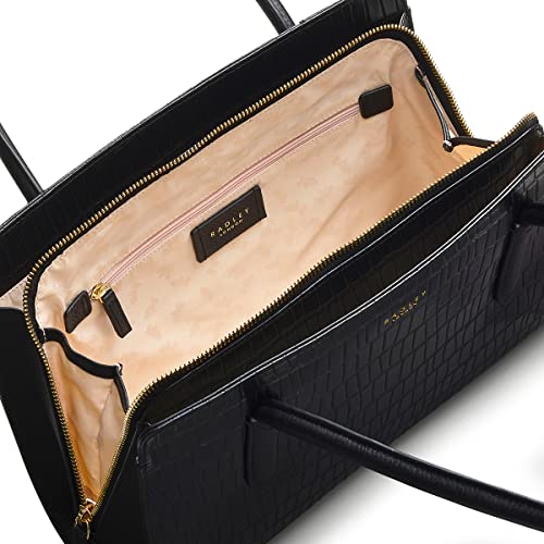 RADLEY London Ink Black Faux Croc Shoulder Handbag