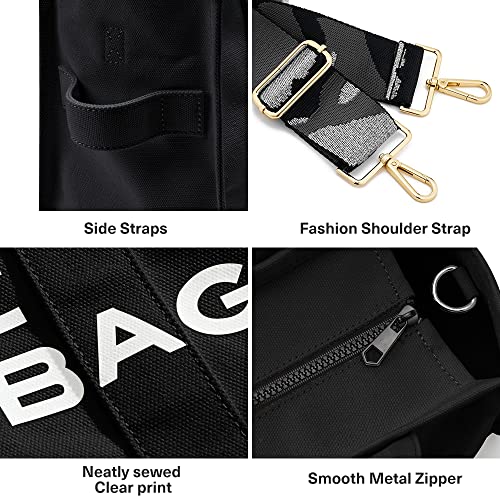 KALIDI Canvas Tote Bag - Black Designer Handbag