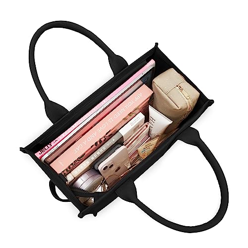 KALIDI Canvas Tote Bag - Black Designer Handbag