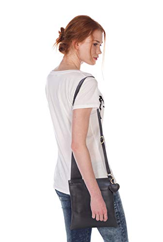 Gigi Damenhandtasche/Umhängetasche aus Leder - OTHELLO 2057 - Schwarz