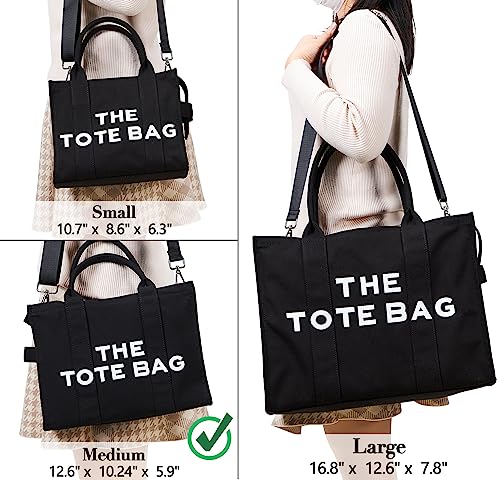 KALIDI Canvas Tote Bag - Black Designer Handbag