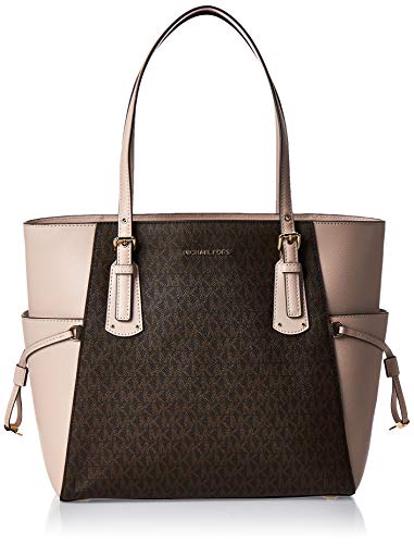 Michael Kors Women's Voyager EW Tote, Brown/Soft Pink